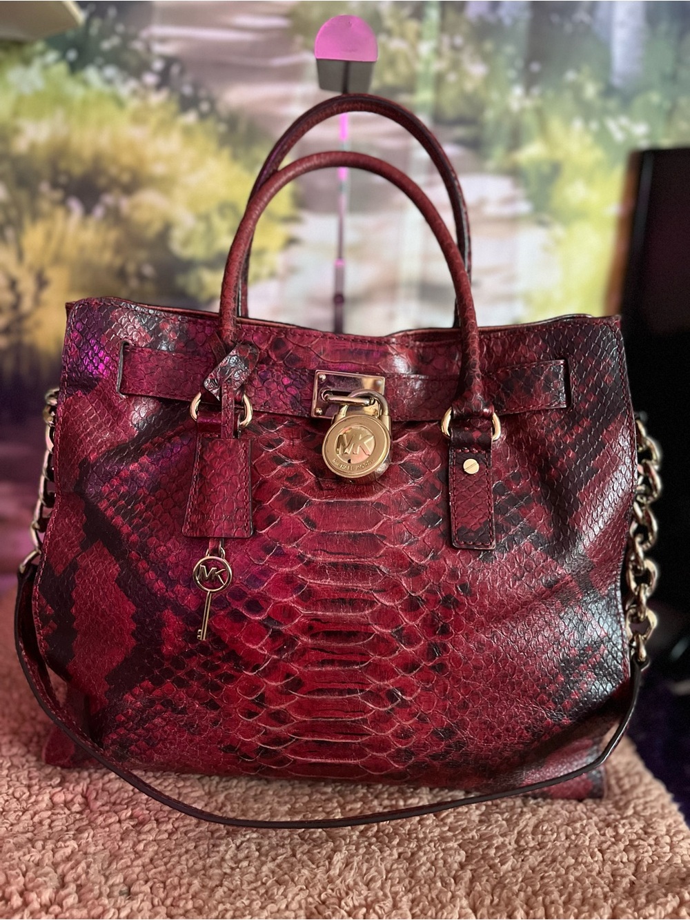 Michael Kors Anaconda large satchel tote - Picture 2 of 13